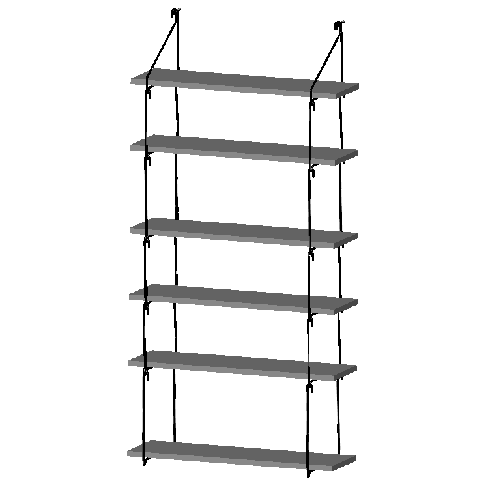 Wall Saver unit for 6 shelves (12 inch deep) - Quick Shelf .
