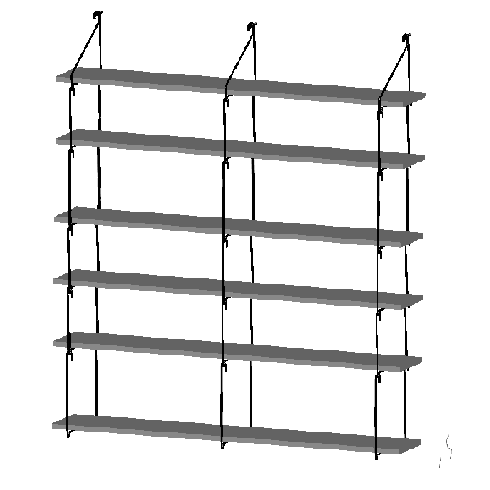 Wall Store unit for 6 shelves (12 inch deep) - Quick Shelf .