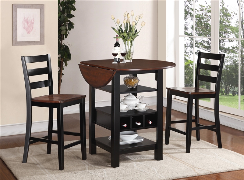 3 piece dining set kimball 3 piece counter height dining set in black and cherry two tone VJMBLIK