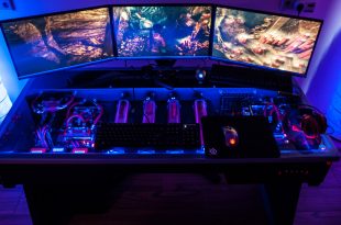 another desk-as-a-pc, the red harbinger cross pc desk available MZKYUDK