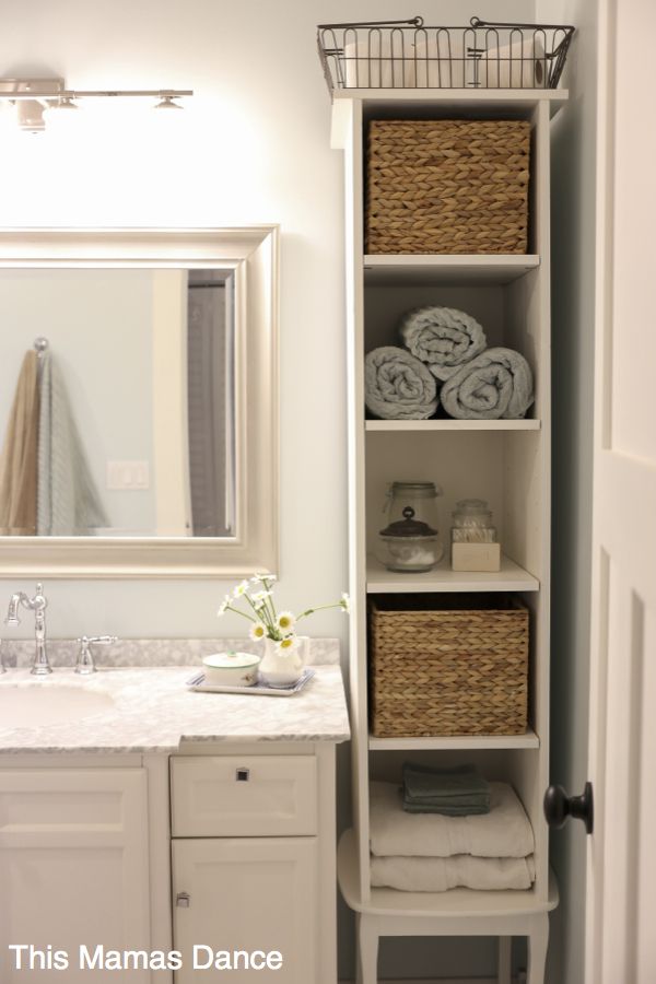 bathroom storage cabinets white bathroom vanty, tall cabinet, cottage style | this mamas dance FHOBNJF