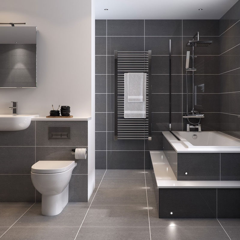 bathroom tiles bathroom tile ideas - use large tiles on the floor and walls // QDFODFF