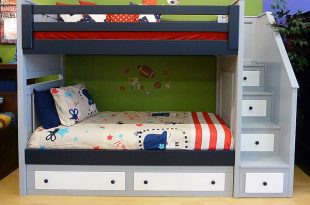 beds for kids deluxe milan twin over twin bunk bed w/angled staircase IKHXOVA