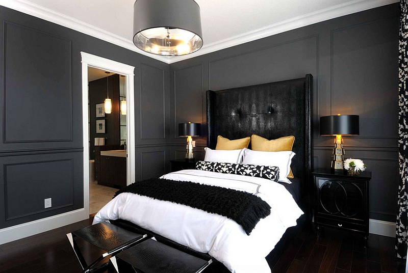 black and white bedroom bold black and white bedrooms with bright pops of color ABUFHWD
