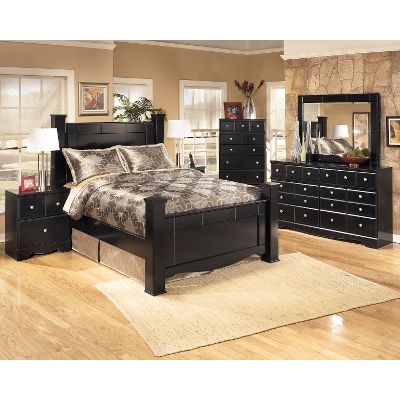 black contemporary 6-piece queen bedroom set - shay FRVFFMW