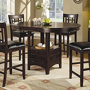 coaster counter height dining table extension leaf dark cappuccino finish KRISNJU