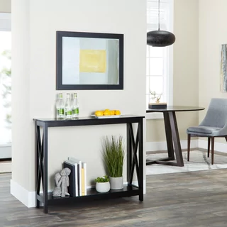 console tables rectangular criss-cross entryway console table YTGXRCH