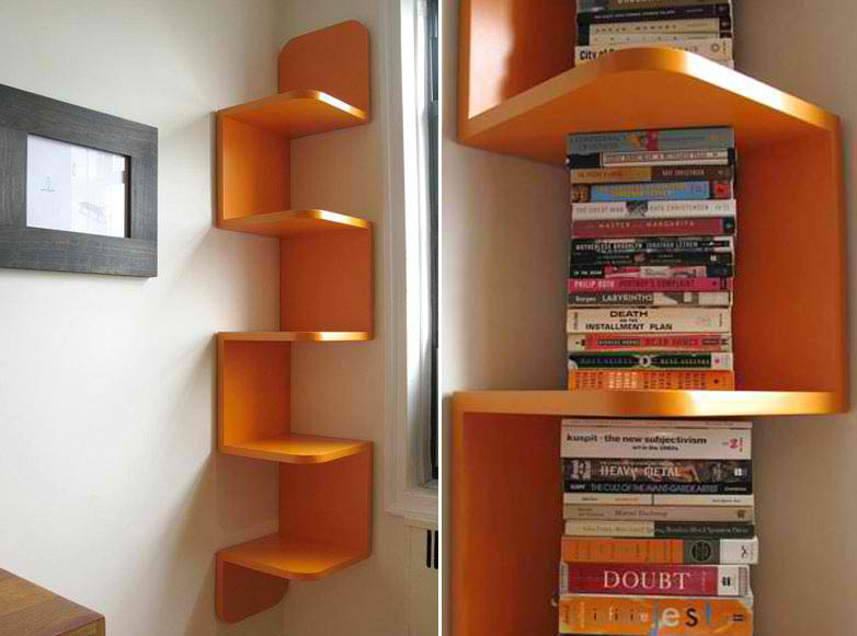 corner shelves modern orange corner shelf by william feeney EHBOVJT