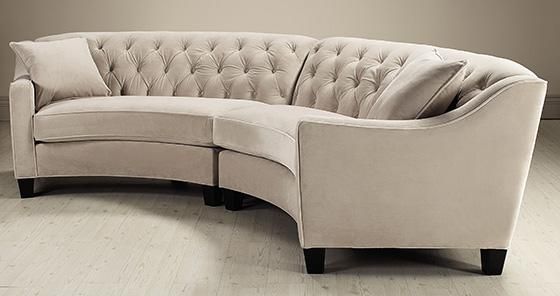 curved sectional sofa riemann curved tufted sectional - sofas and loveseats - living room - UNWSGCV