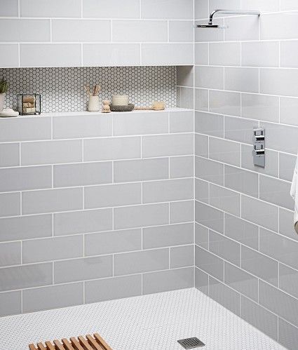 devon metro flat arctic grey gloss subway kitchen bathroom wall tiles 10 x AVLNXJI