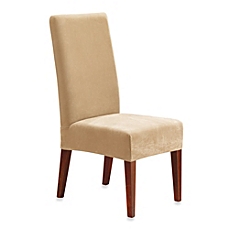 dining room chair covers image of sure fit® stretch pique short dining room chair slipcover XMRCBJI