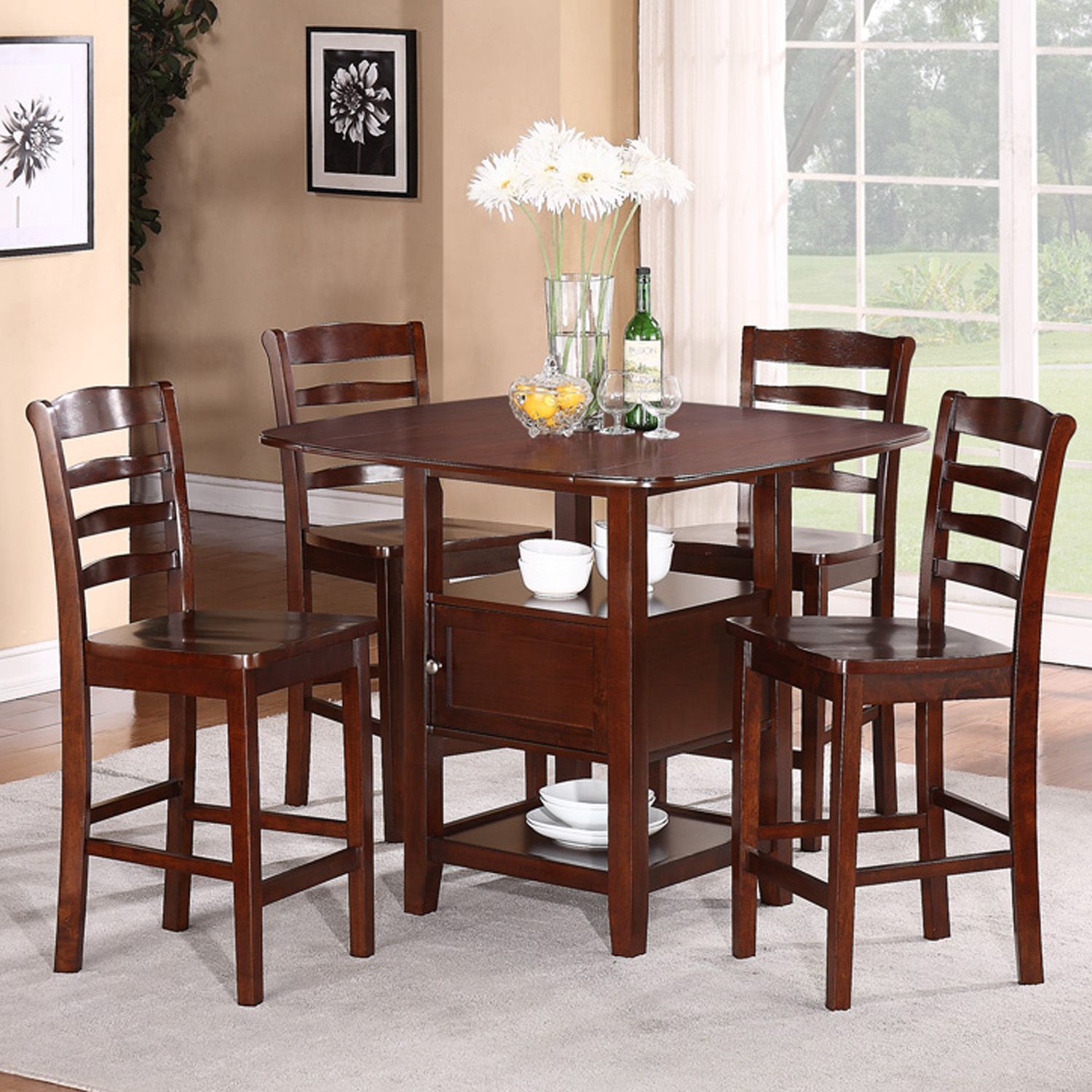 dining table and chairs 5pc dining set with storage ERNLNYJ