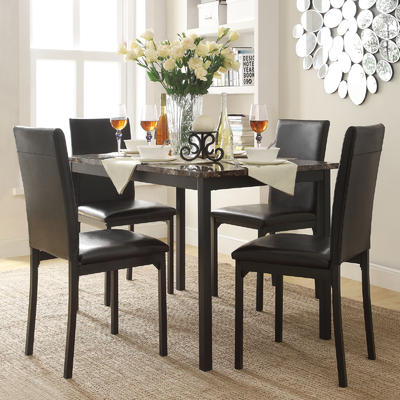 dining table and chairs oxford creek mio faux marble 5-piece casual dining set TYRFNBU