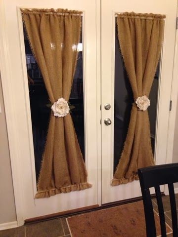 diy burlap curtains love these.. um jennifer when can you make these for MMSRBFN