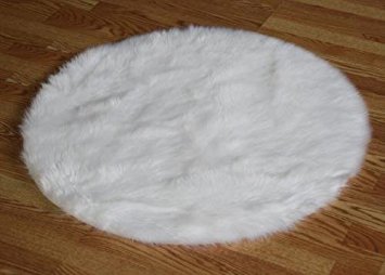 faux fur rug flokati faux fur rugs 4u0027 9 round (white) ZSXPIZU