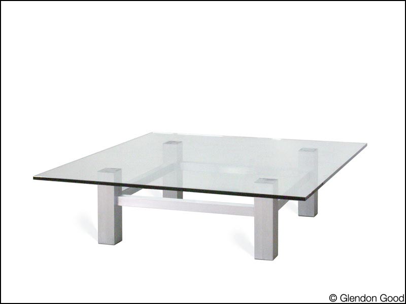 glass table with aluminum base IOBZTCL