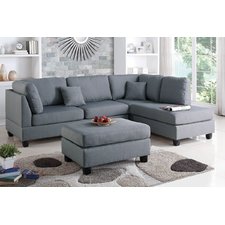gray sectional sofa bobkona dervon reversible chaise sectional DOEBGTI