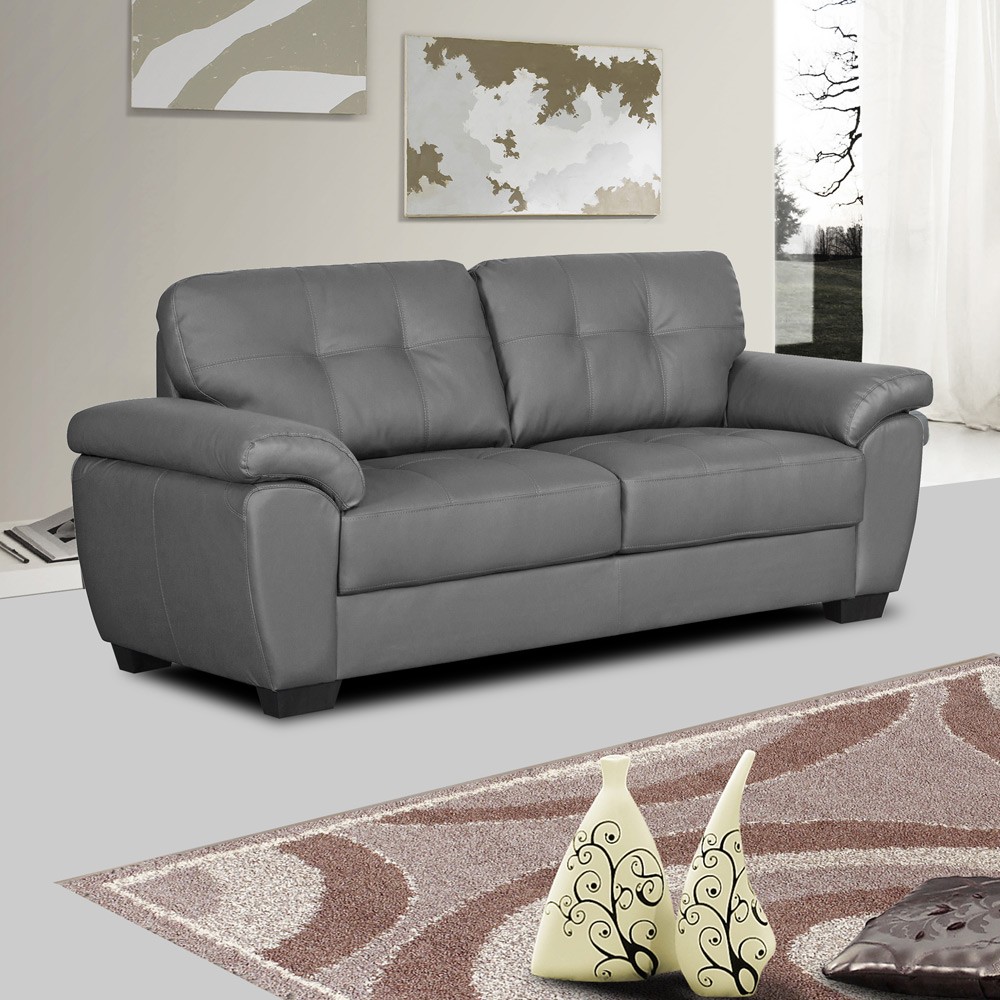 grey leather sofas bradwell dark grey leather sofa collection with tufted seats and cushions XFBYFRR