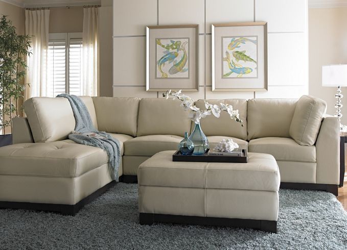havertys sectional sofa | this cream leather sofa looks light and breezy it LHSBZNY