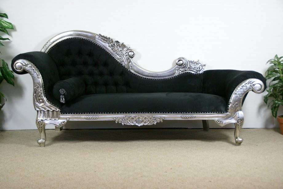 image of: black silver fainting couch KCGOPPY