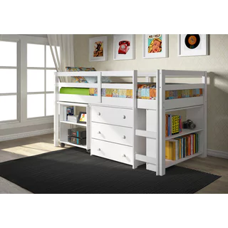 kid bedroom sets donco kids low study loft desk twin bed with chest and bookcase AJVWHDA