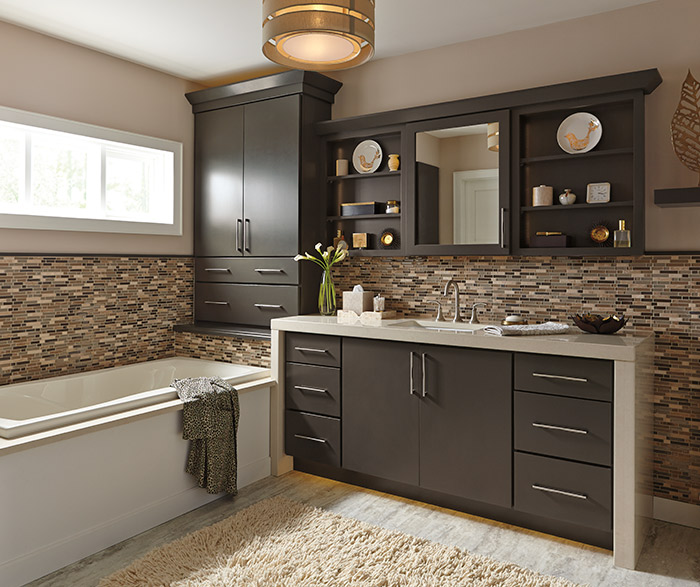 kitchen cabinets design ... painted cabinets in a casual bathroom by kemper cabinetry ... LXUIIZQ