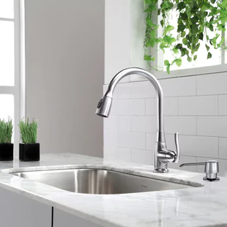 kraus single-handle stainless steel high arch kitchen faucet with pull down  dual-function XUWJGLI
