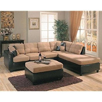 l shaped couch this item harlow right l-shaped two tone sectional sofa by coaster furniture TYWNPWY