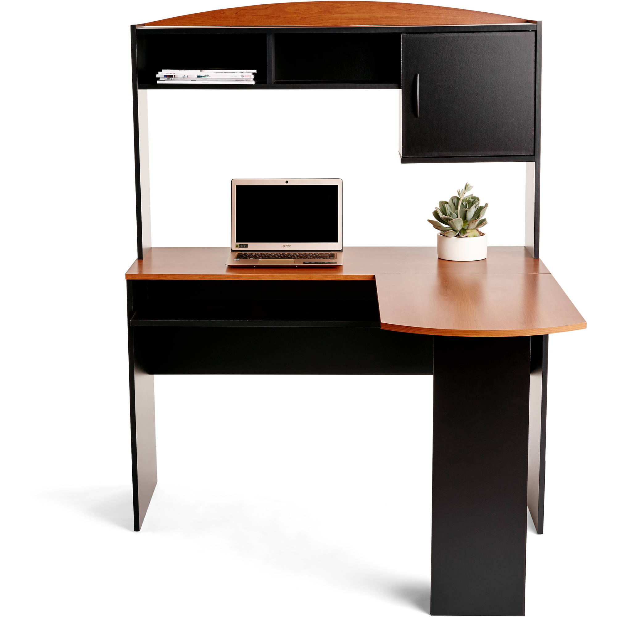 L shaped desk mainstays l-shaped desk with hutch, multiple finishes BANMOYT
