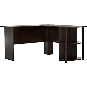 L shaped desk this item ameriwood home dakota l-shaped desk with bookshelves (espresso) NOXVGSF