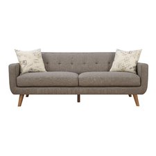 mid century modern sofa with accent pillows MCOHWOP