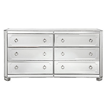 mirrored dresser simplicity mirrored 6 drawer chest WIOEWMP
