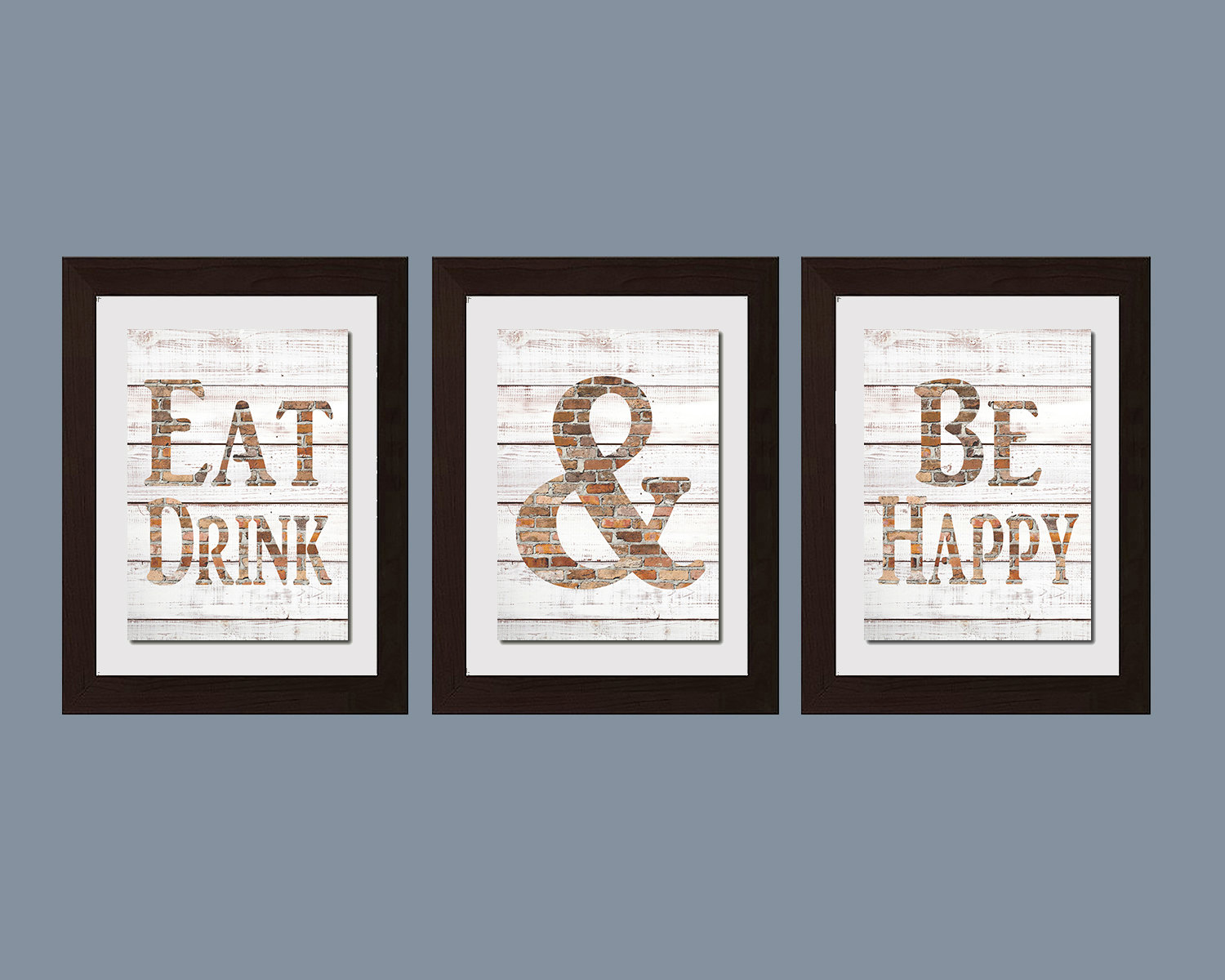 modern kitchen wall art, shabby chic wall art, eat and drink and be SHUUNLY