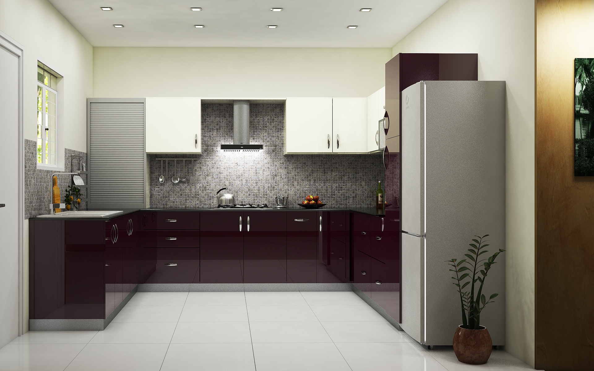 modular kitchen condor minimalist u-shaped kitchen CQGVHBG