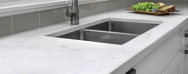 mystera® solid surface offers striking designs for practical performance.  from the bold DHTBWHW