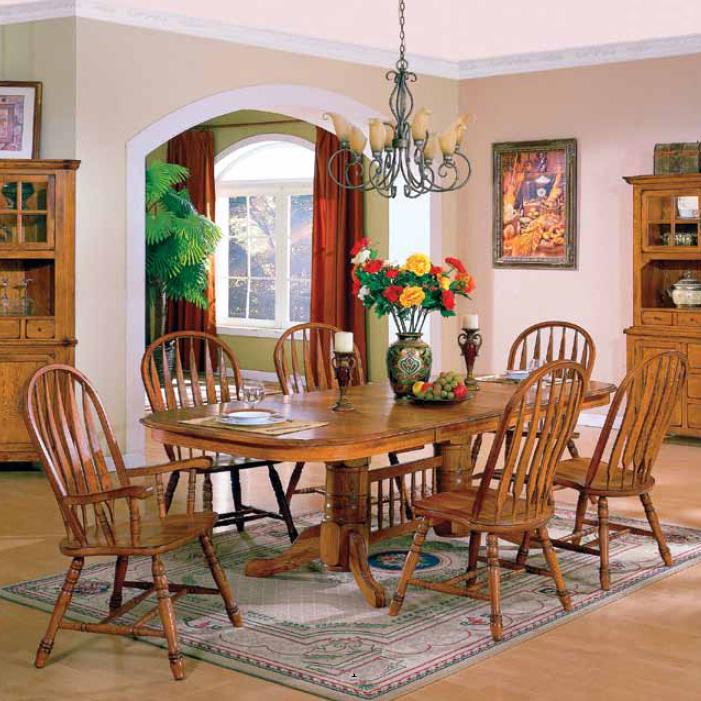 oak table and chairs e.c.i. furniture stafford 7 piece table u0026 chairs set - item number: 6010-03 DWOCFDN
