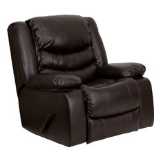 recliner chairs divano roma furniture - rocking plush bonded leather recliner, brown - recliner BRDEIWA