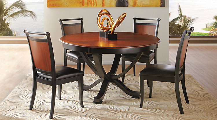round dining room tables orland park black 5 pc round dining set AGZWHDH