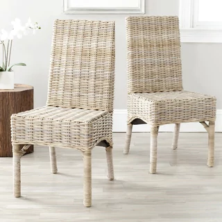 safavieh rural woven dining beacon unfinished natural wicker dining chairs  (set of LVDPQUX