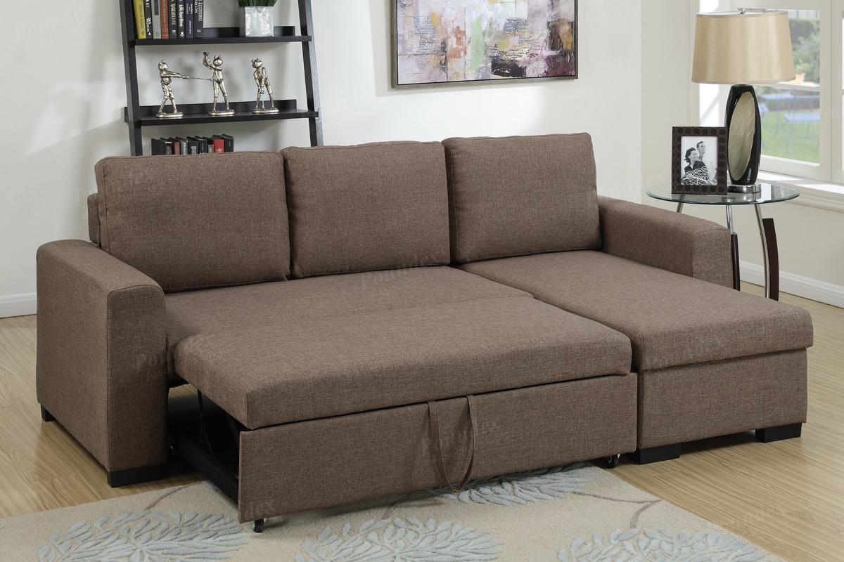 samo brown fabric sectional sofa bed VUXHUNE