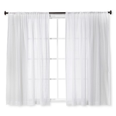 shabby chic curtains embroidered voile curtain panel white - simply shabby chic™ : target JHMQEPC