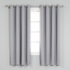 short curtains coolidge basic solid blackout thermal grommet curtain panels (set of 2) LIPBUMY