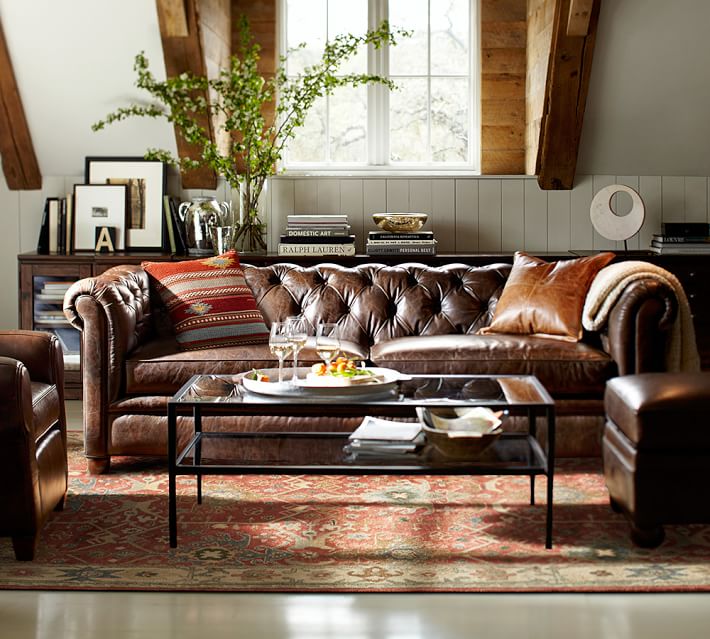 Tufted leather sofa – a classic one to feature