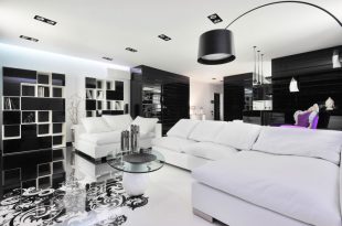 view in gallery amazing black and white living room with lone purple chair IDXOWED
