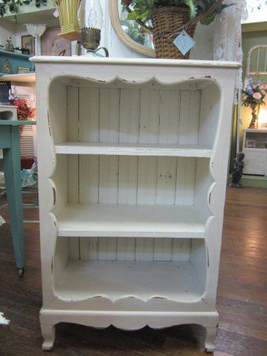 vintage bookcase vintage shabby chic hand painted bookcase bead board back distressed white OPXNAGL