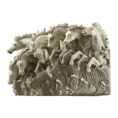 wall sculptures design toscano - neptuneu0027s horses of the sea sculptural wall frieze - wall OIJOLHC