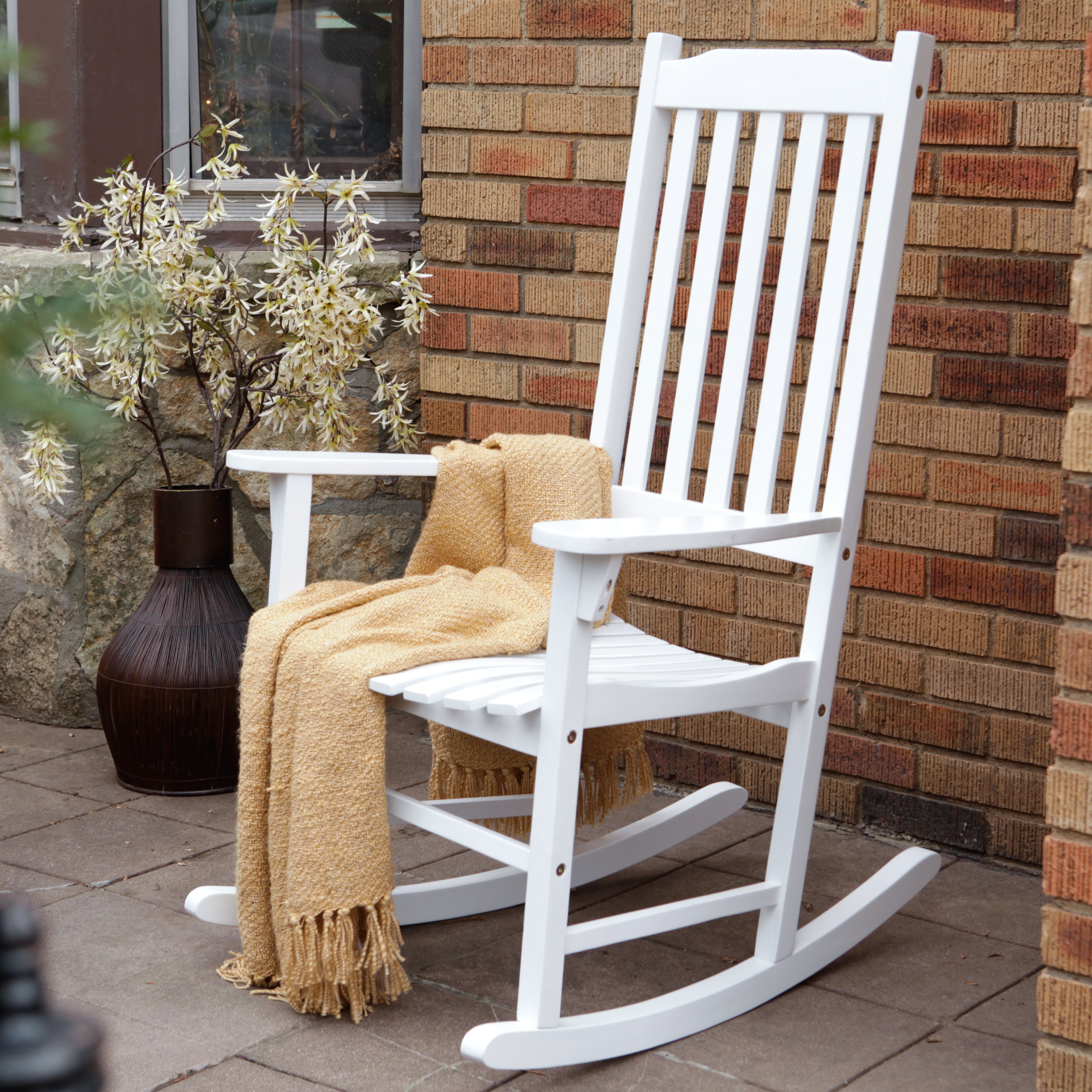 white rocking chair coral coast indoor/outdoor mission slat rocking chair - white - outdoor rocking TDRSESV