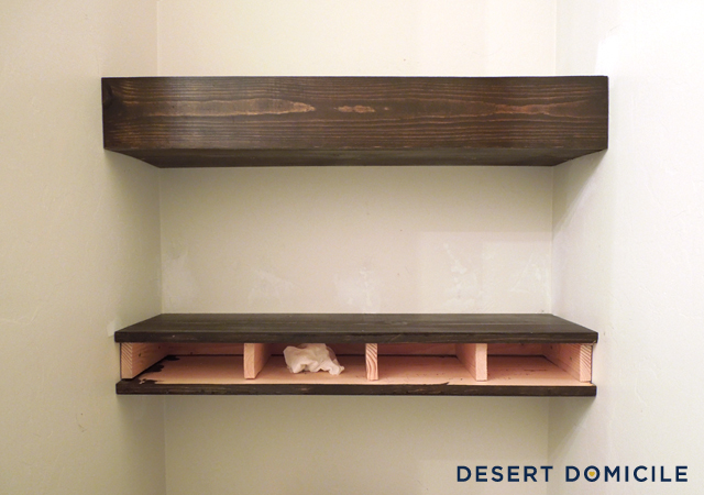 wood shelves diy $15 chunky wooden floating shelves | desert domicile EQRGLTW