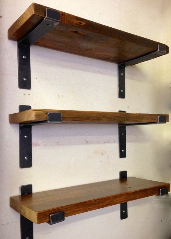 wood shelves hand-welded from steel, these perfectly designed metal brackets by mc lemay  for HMUFIKO