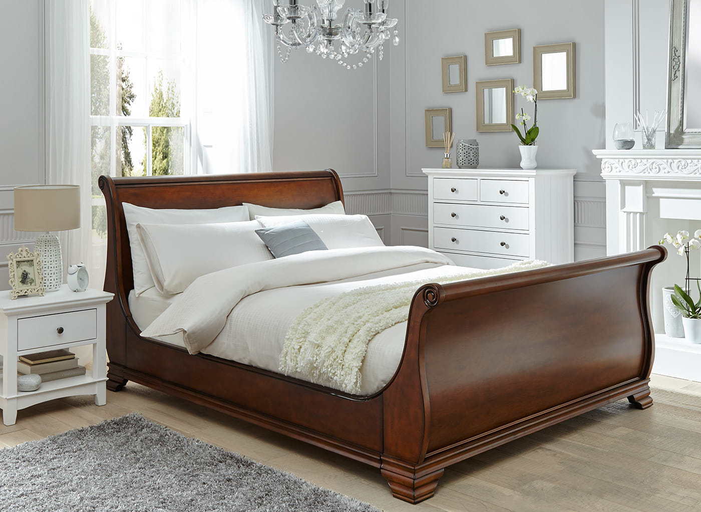 wooden beds orleans walnut wooden bed frame SHCWDKC